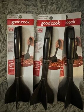 Good Cook Black Meat Chopper - Heavy-Duty Kitchen Utensil Set of 3 NEW